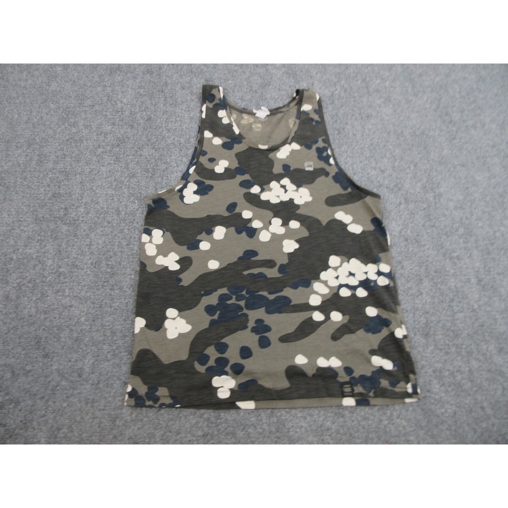 G-Star RAW Shirt Womens Small Green Camo Sleeveless Tank Top Jersey Logo
